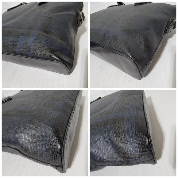 Authentic BURBERRY Hambleton London Check Briefcase Messenger Bag Blue - Picture 12 of 13
